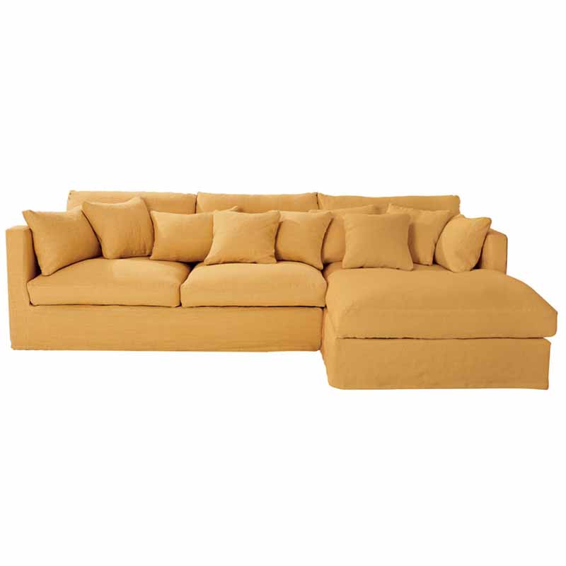 Gul soffa med divan
